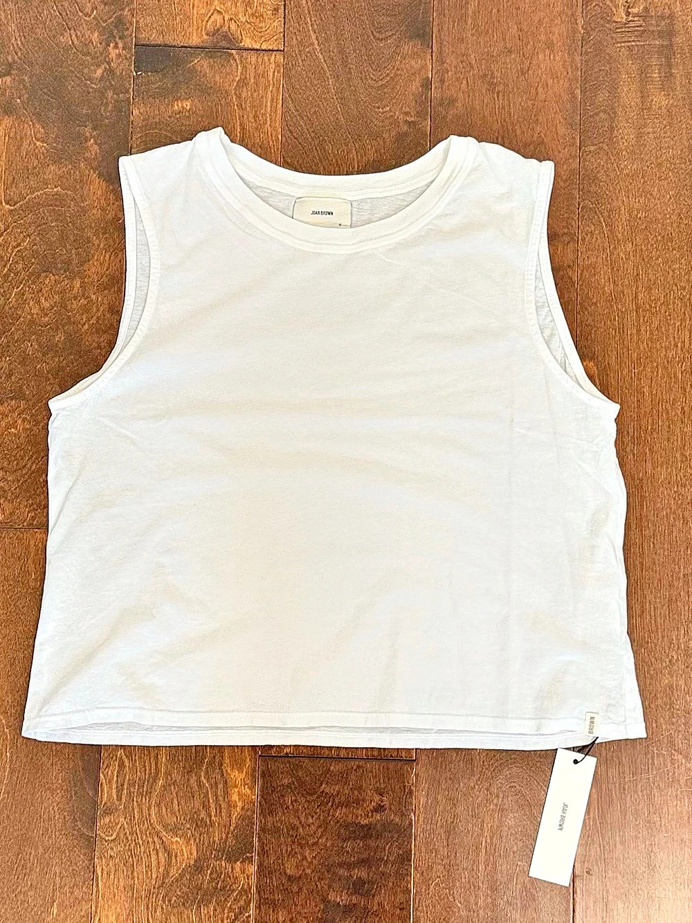 NWT Joah Brown Classic Cotton Muscle Tank Top size Medium White